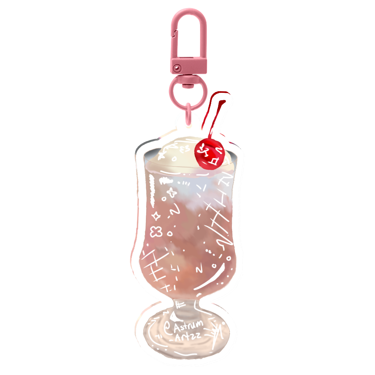 Pink Cream Soda Keychain