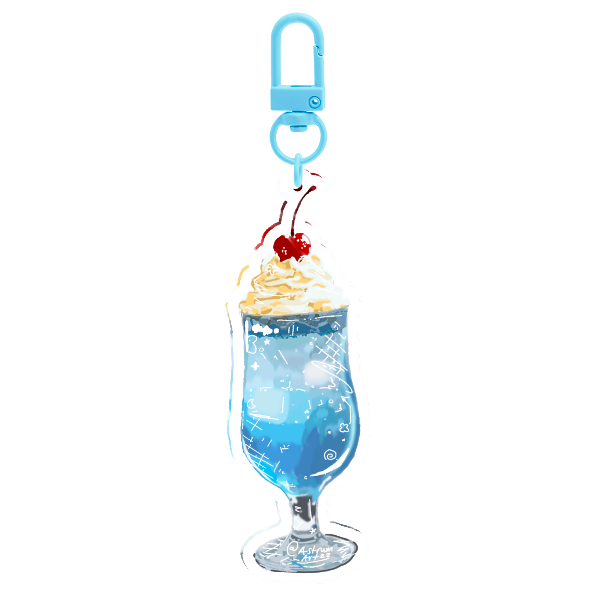 Blue Cream Soda Keychain