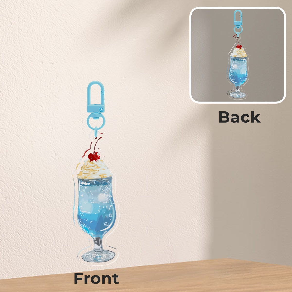 Blue Cream Soda Keychain