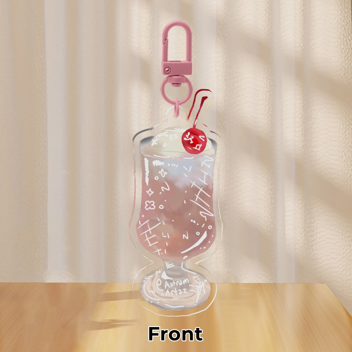 Pink Cream Soda Keychain