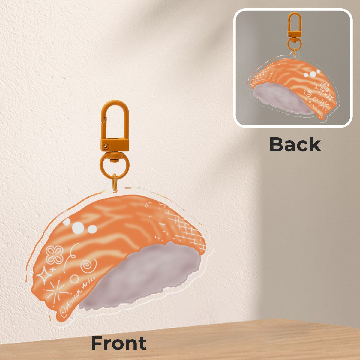 Salmon Sushi Keychain