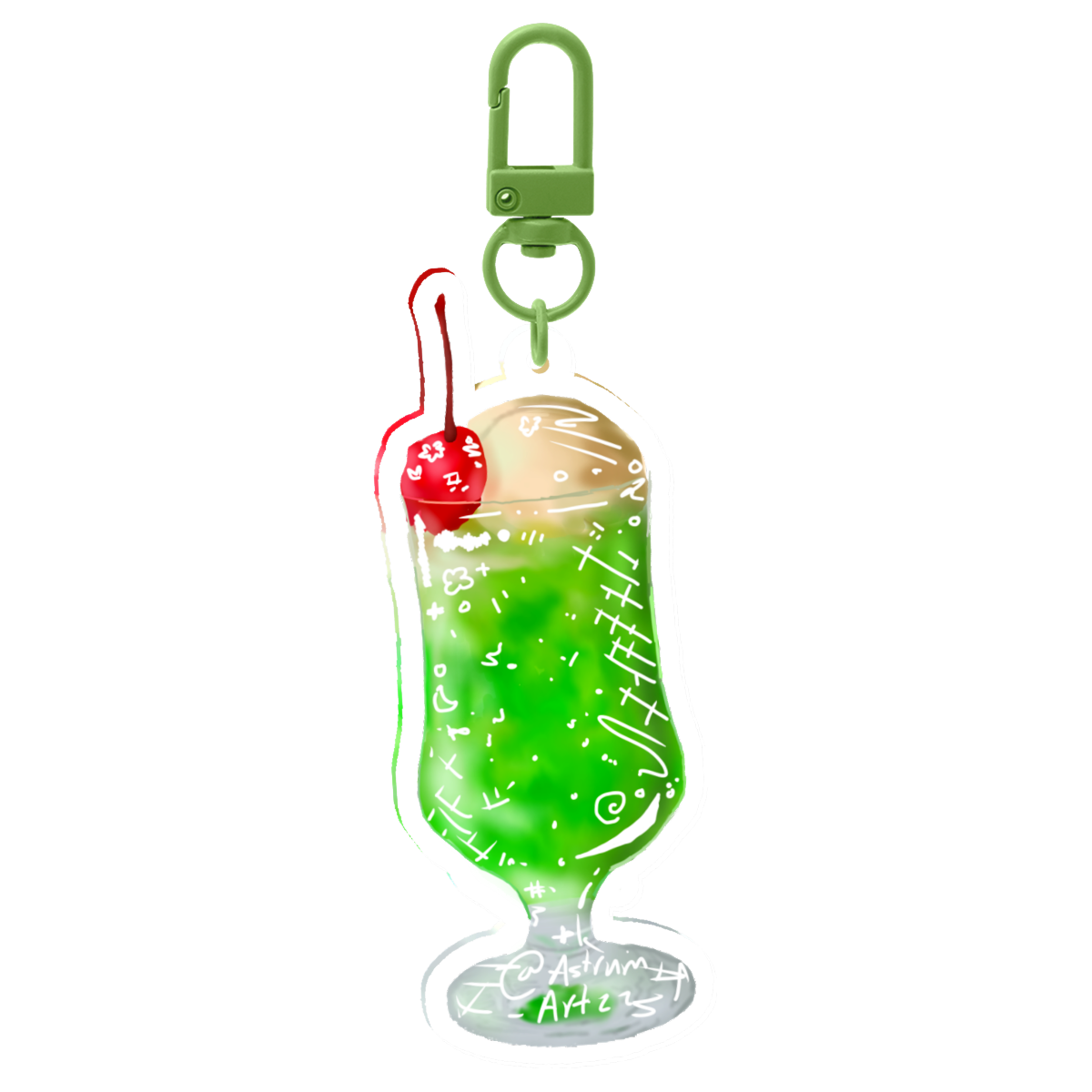 Green Cream Soda Keychain