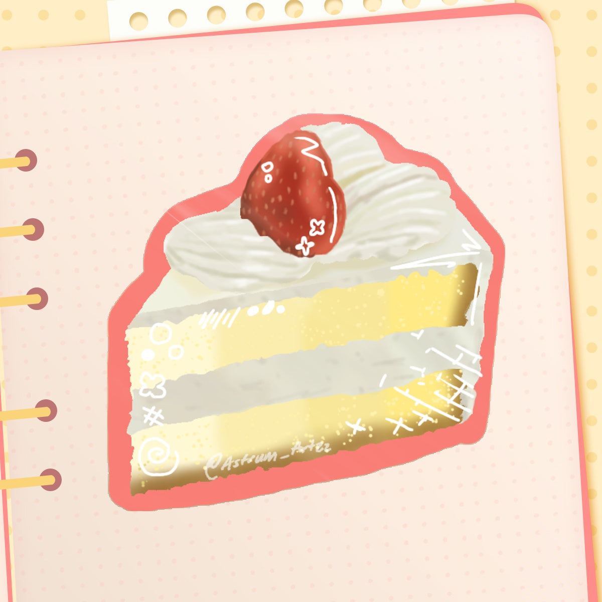 Strawberry Sponge Cake Sticker