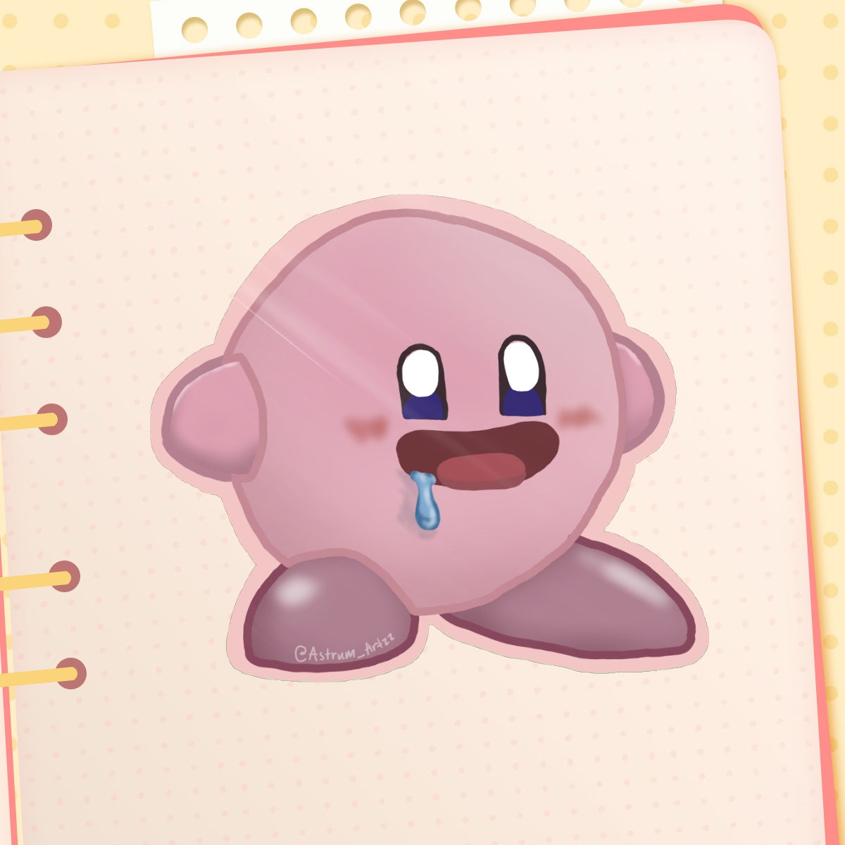 Drooling Kirby sticker