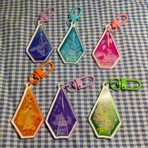 Apple jack crystal keychain