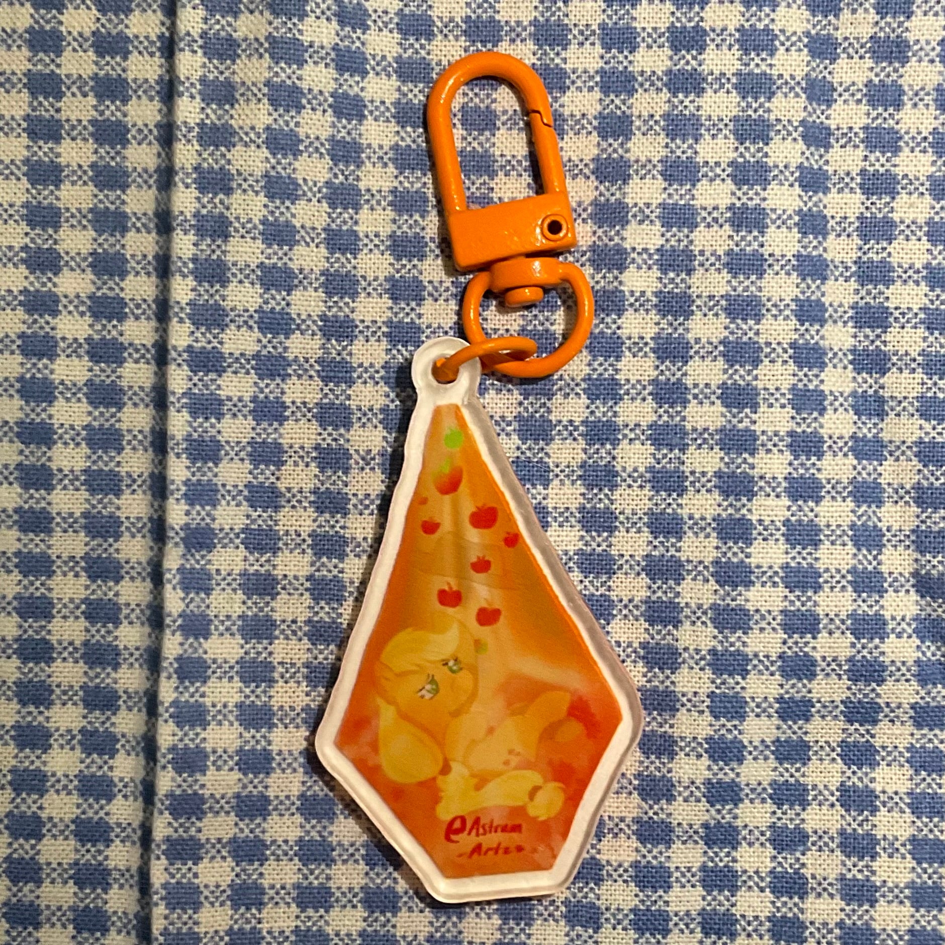 Apple jack crystal keychain
