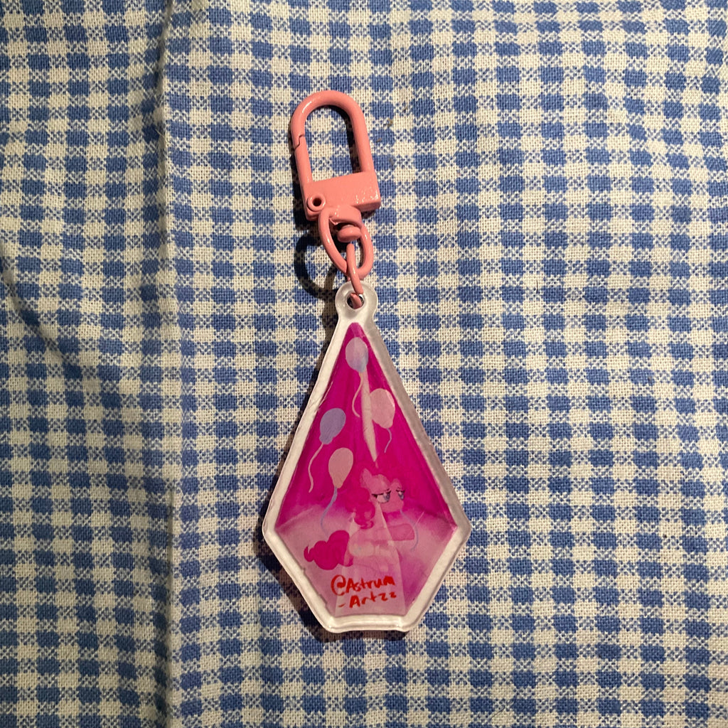 Pinky pie crystal keychain