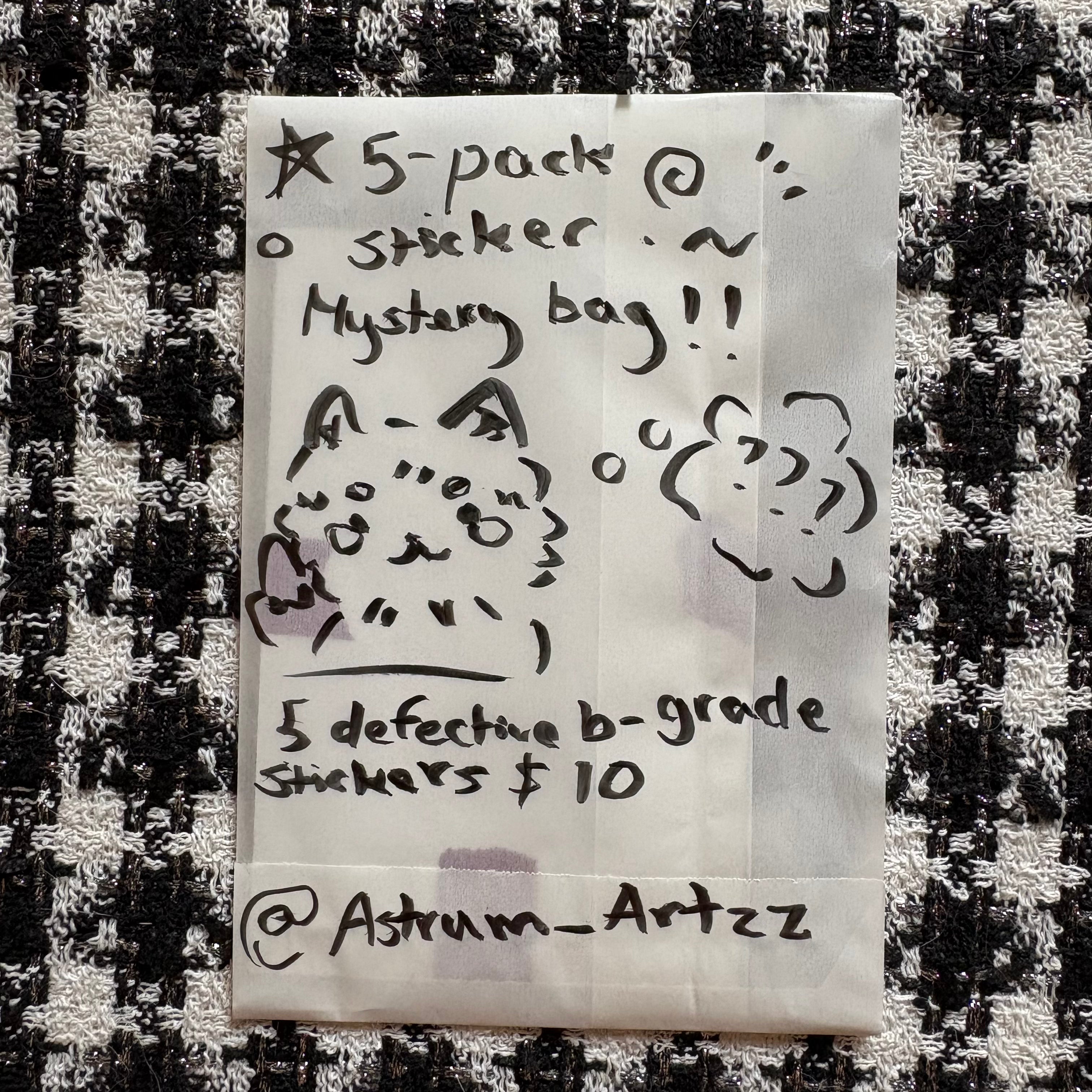 5 Pack Sticker Mystery Bag