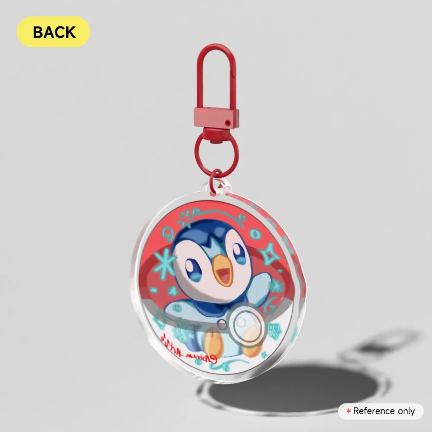 Piplup pokeball keychain