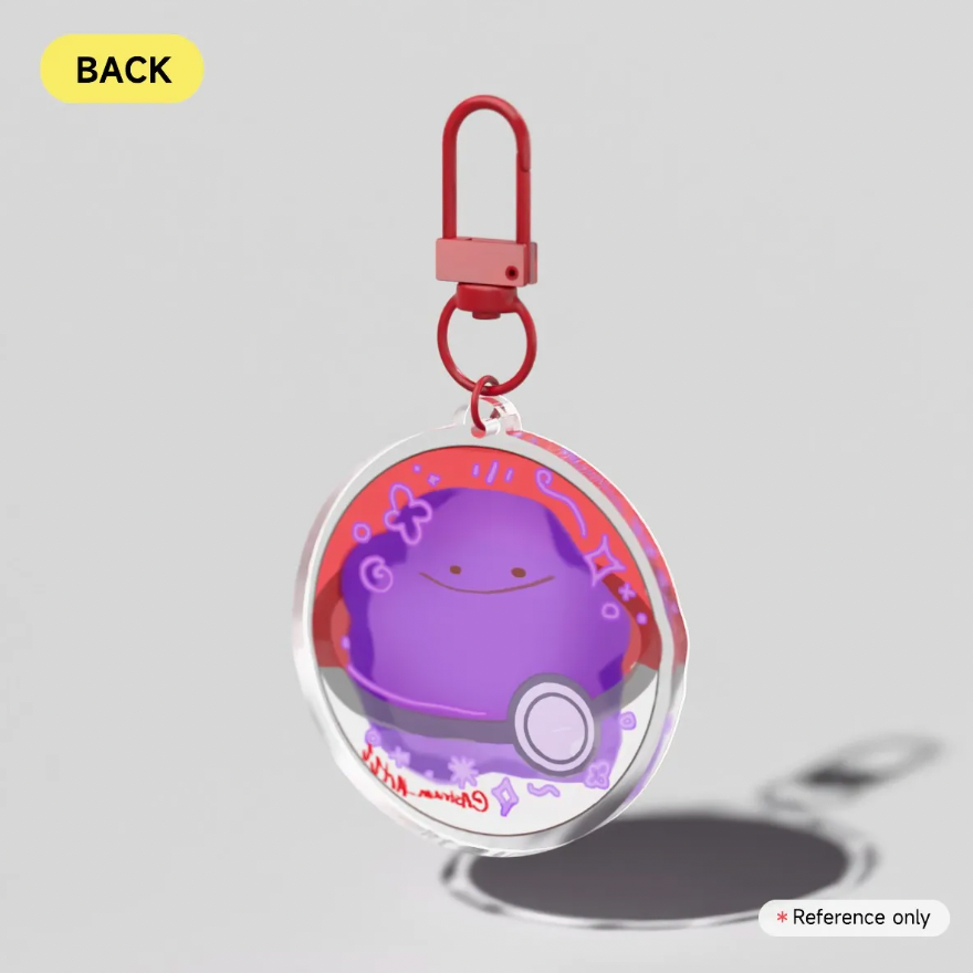 Ditto pokeball keychain