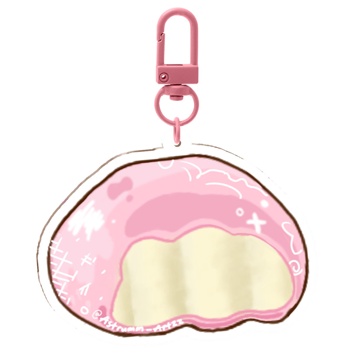 Strawberry Mochi Keychain