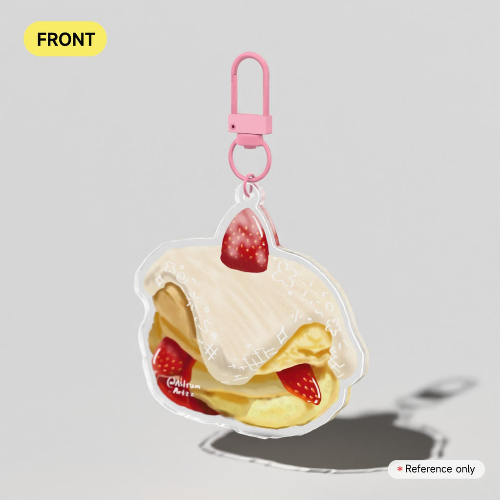 Strawberry Pancake Keychain